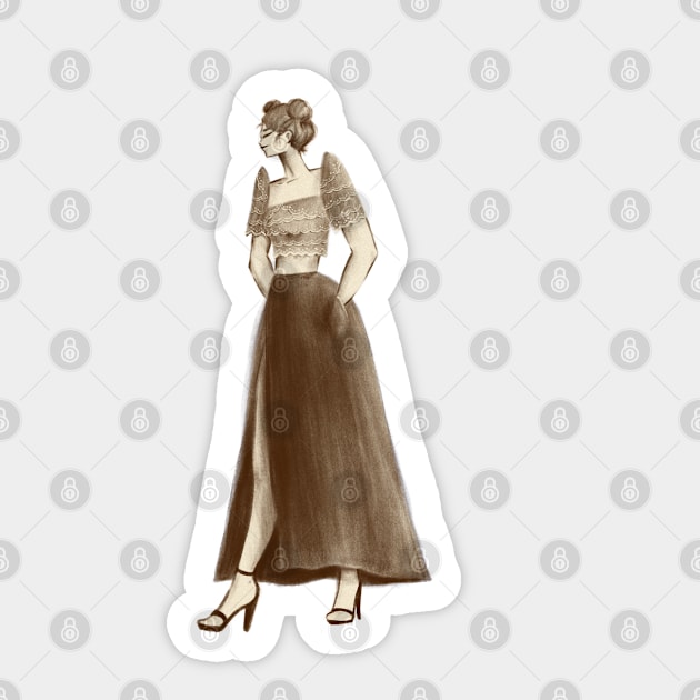 Bubbles in Modern Filipiniana Sticker by samsum.art